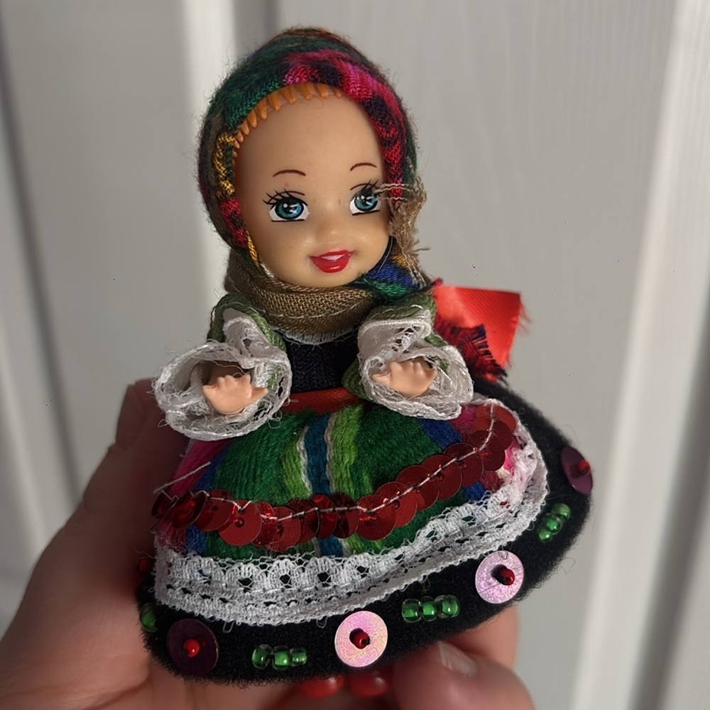 Colorful Traditional Polish Doll with Red Shoes from Poland